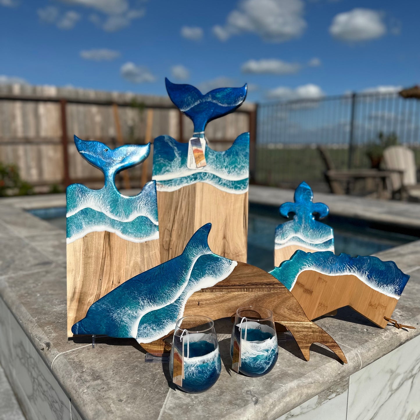 Fleur-de-Lis Cheese Board | Ocean Waves