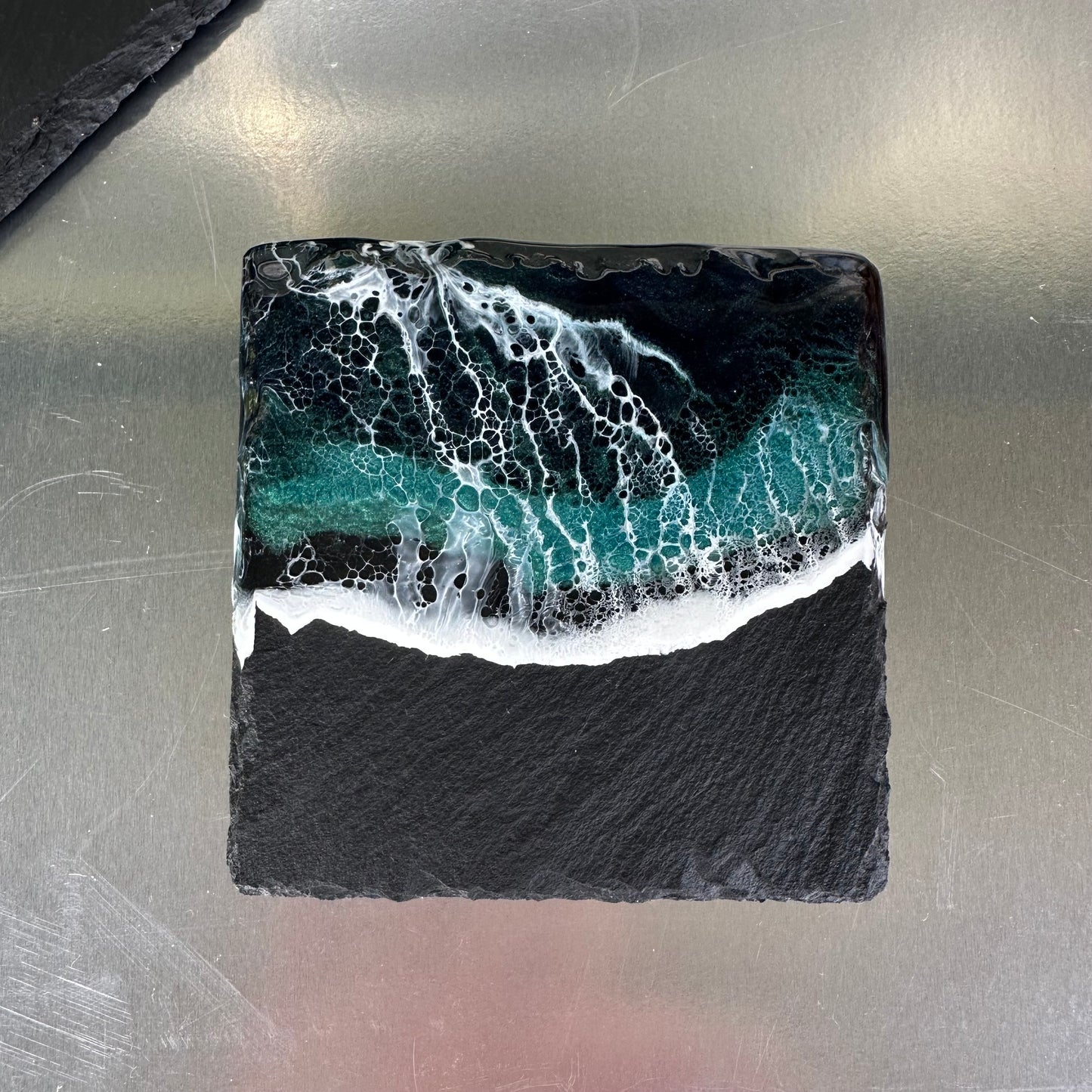 Slate Coaster Set | Shades of blue (various shades and shapes)