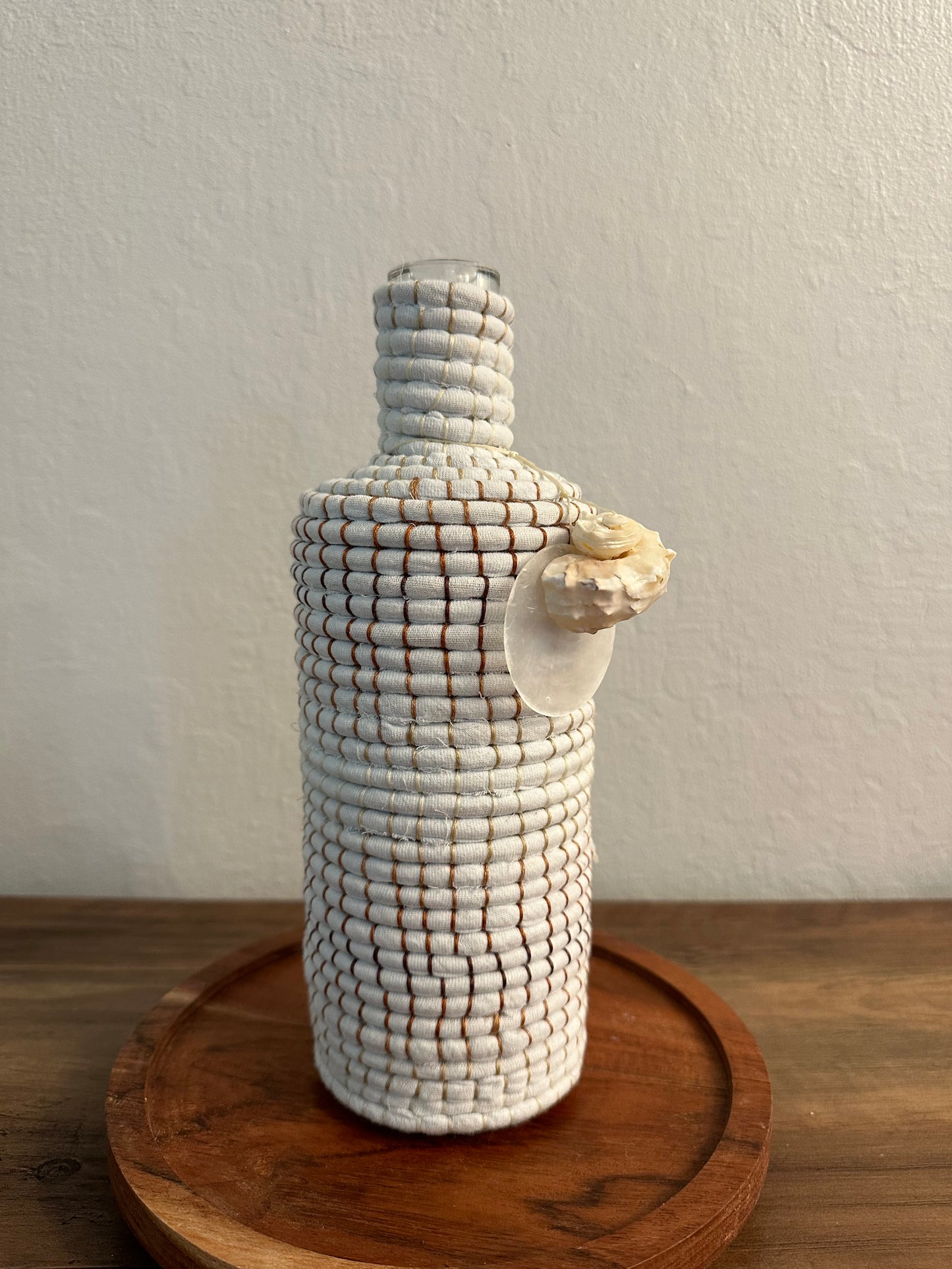 Decorative Basketry Bottle | Seafoam