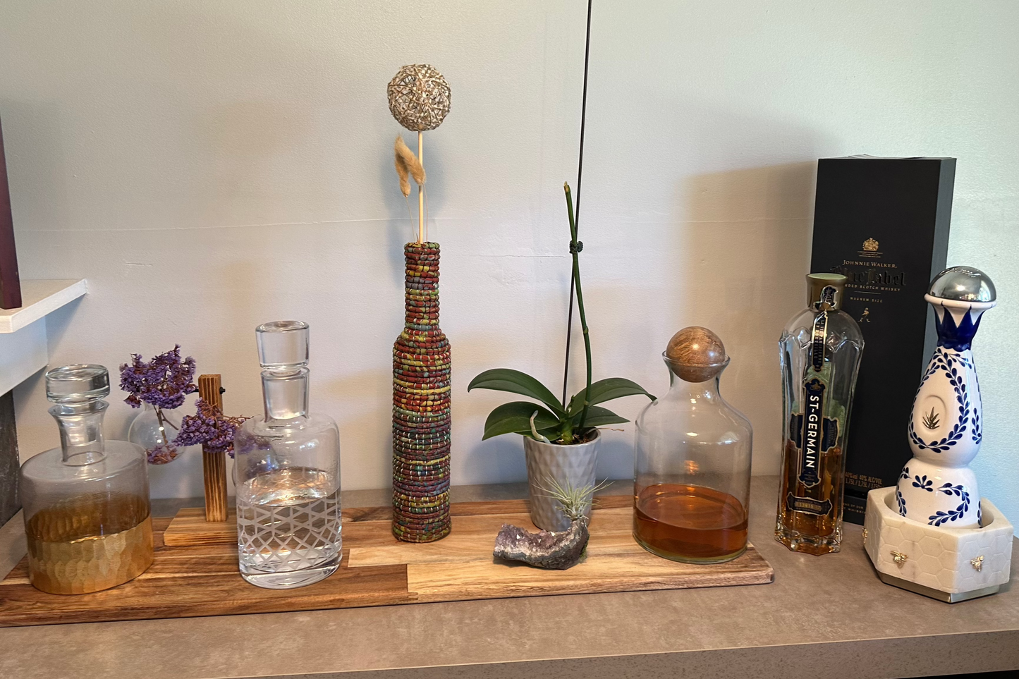 Decorative Basketry Bottle | Tropical