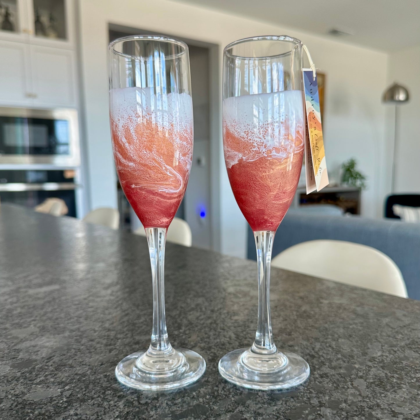 Champagne Flutes | Peach & Rose Gold