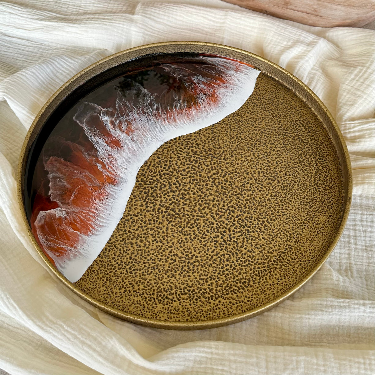 Hammered Metal Tray | Volcanic Sunset