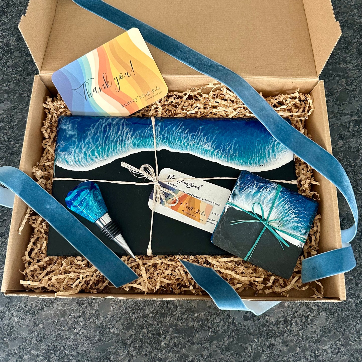 Gift Set - Slate Cheese & Wine | Blue Ocean