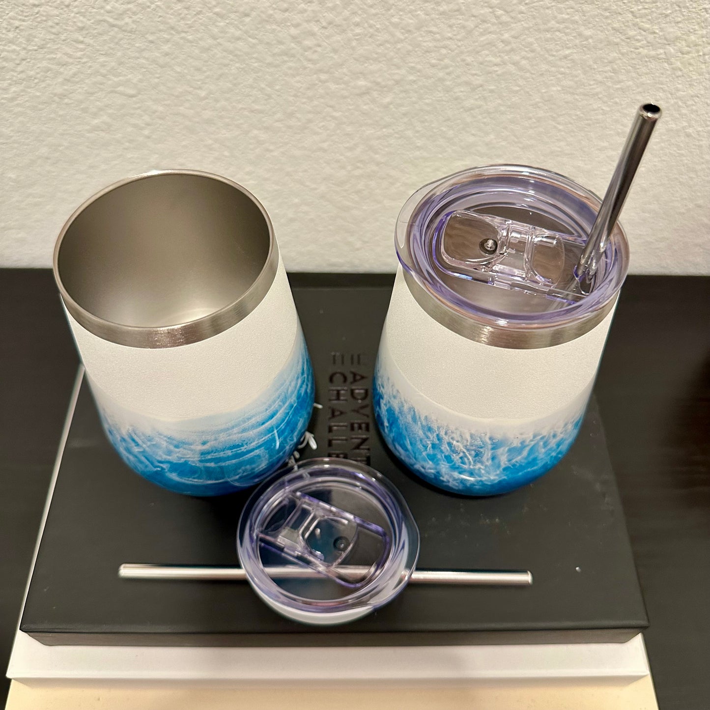 Wine tumbler (Insulated) - Ocean Blue