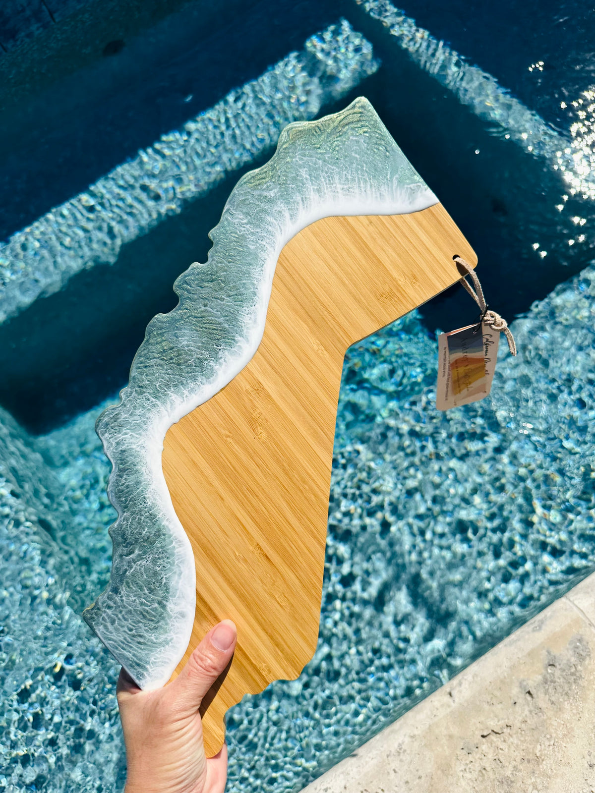 California Map Charcuterie Board | Seafoam