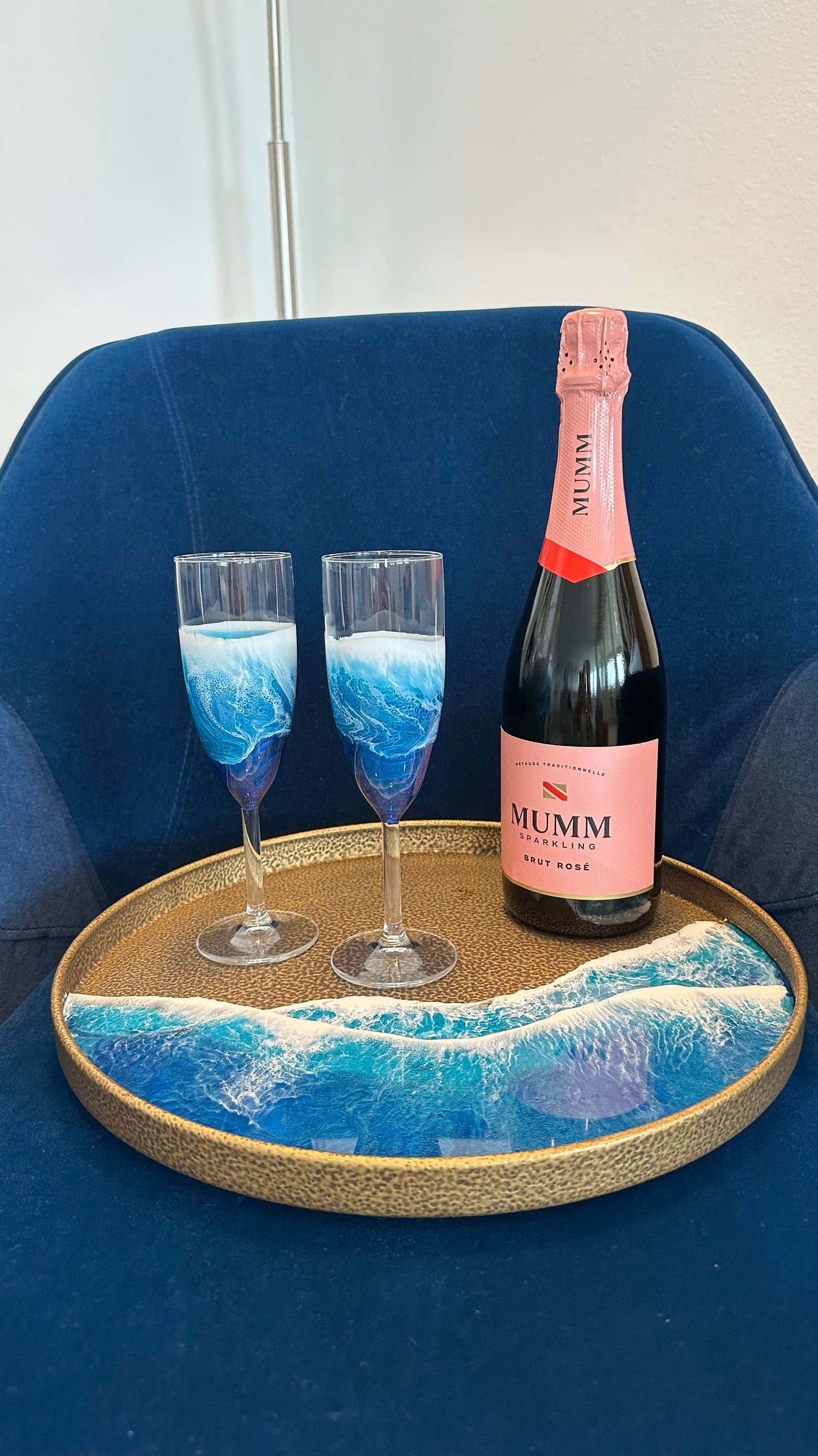 Champagne Flutes | Ocean Blue