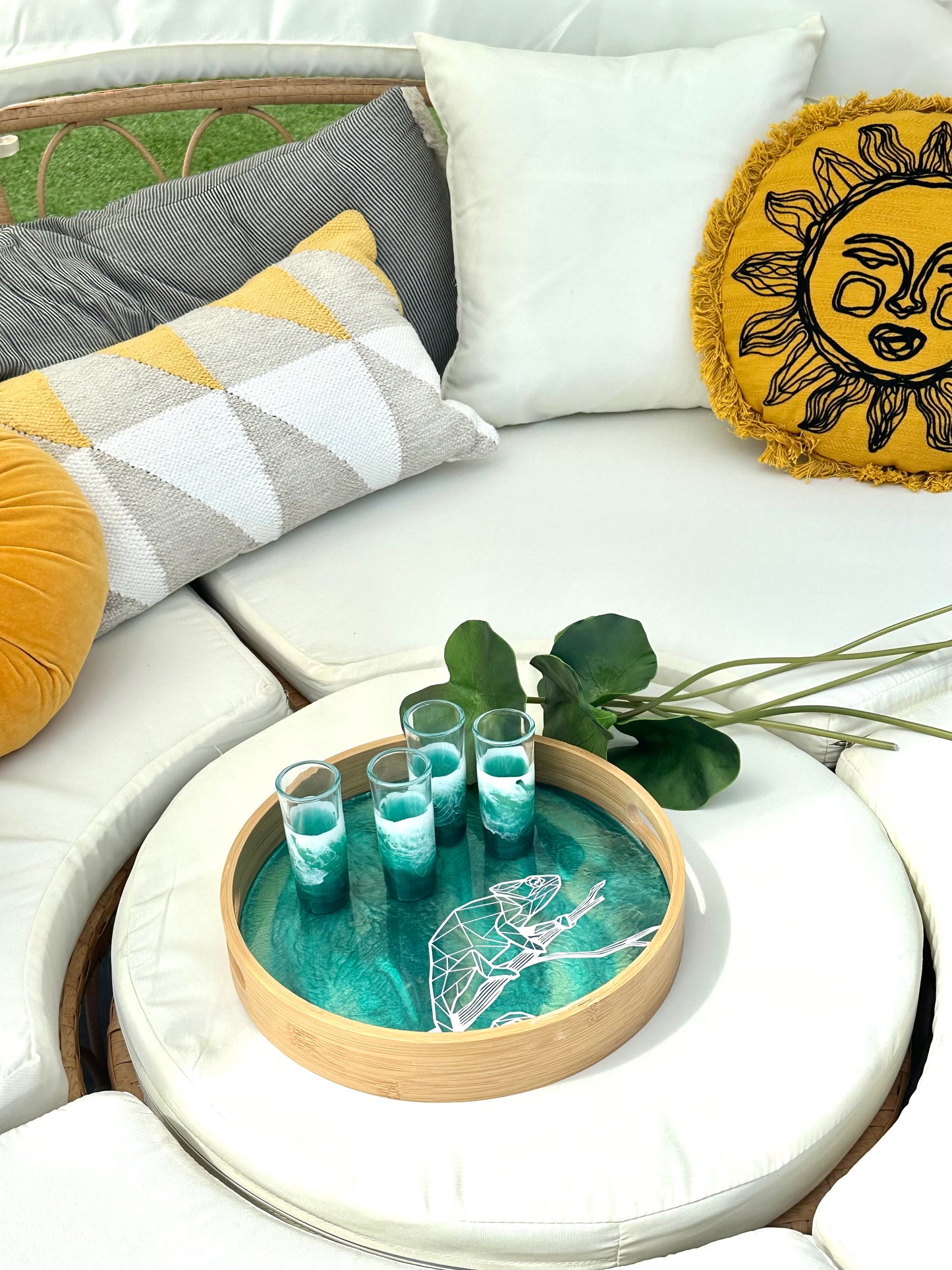 Geometric Animal Bamboo Trays