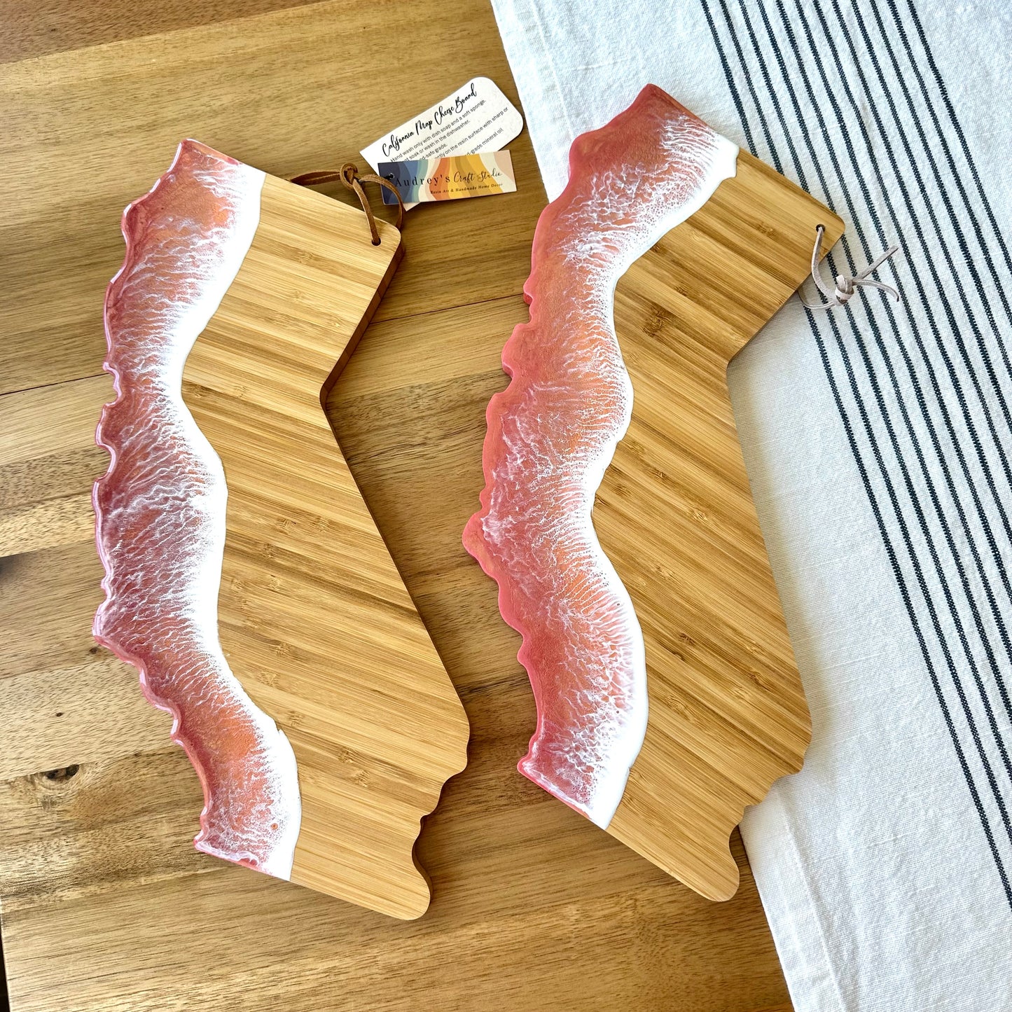 California Map Charcuterie Board | Pink & Coral