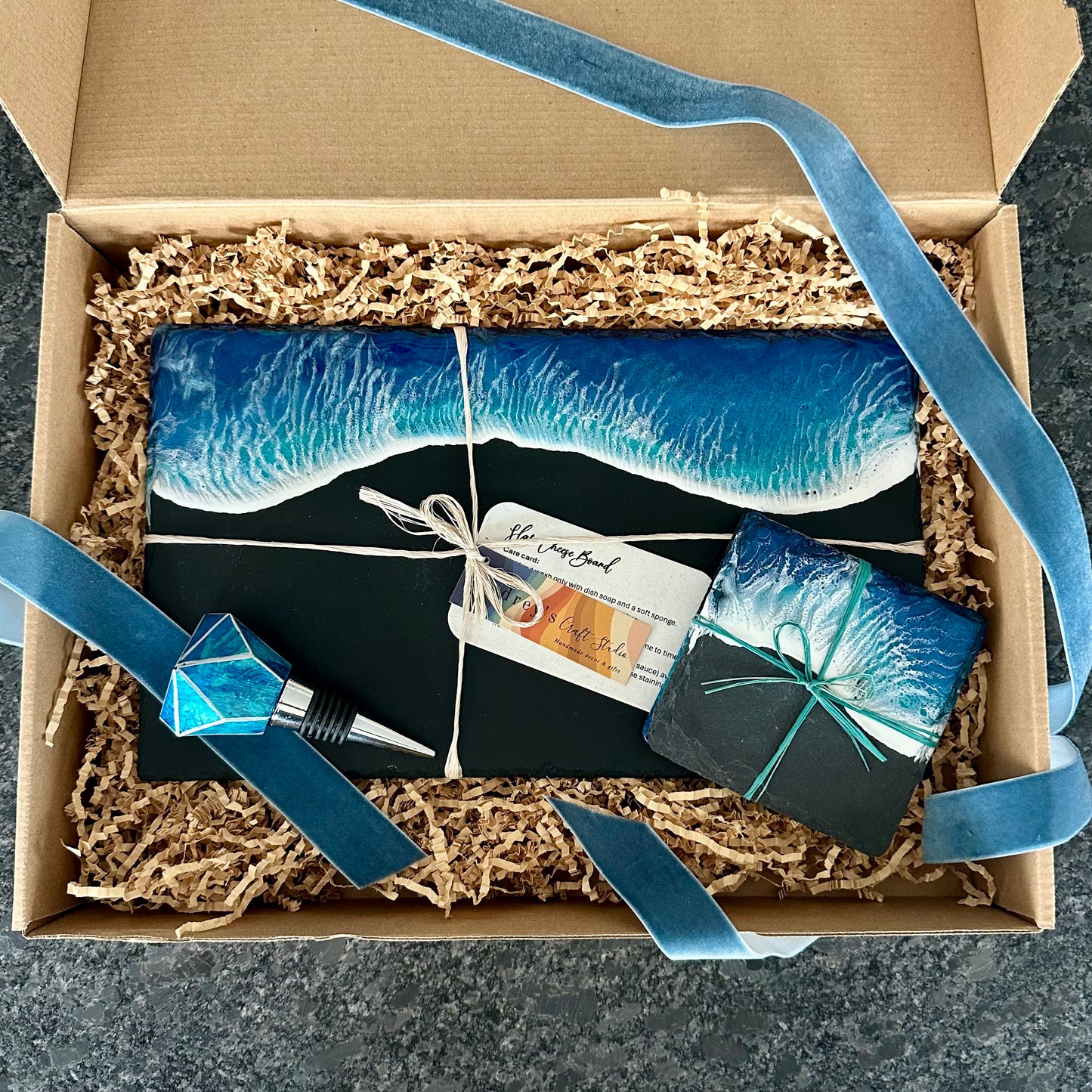 Gift Set - Slate Cheese & Wine | Blue Ocean
