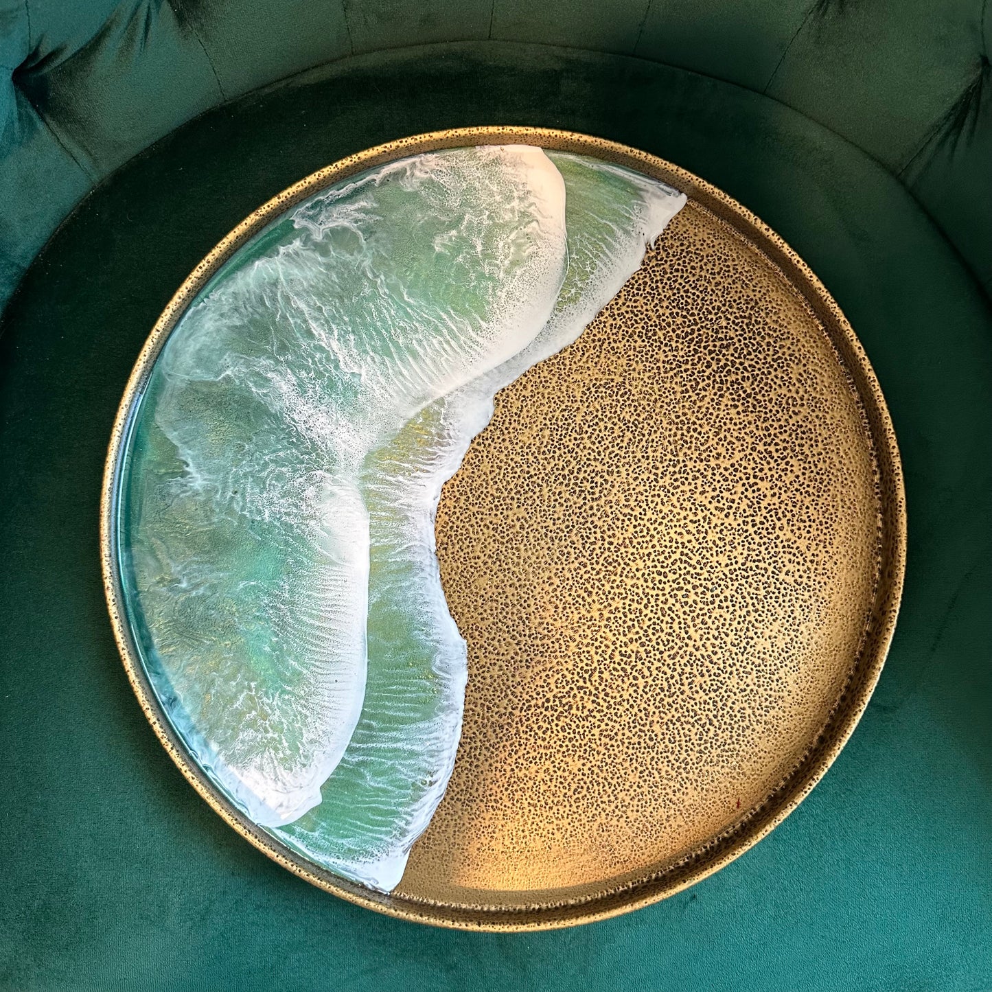 Hammered Metal Tray | Paradise Green
