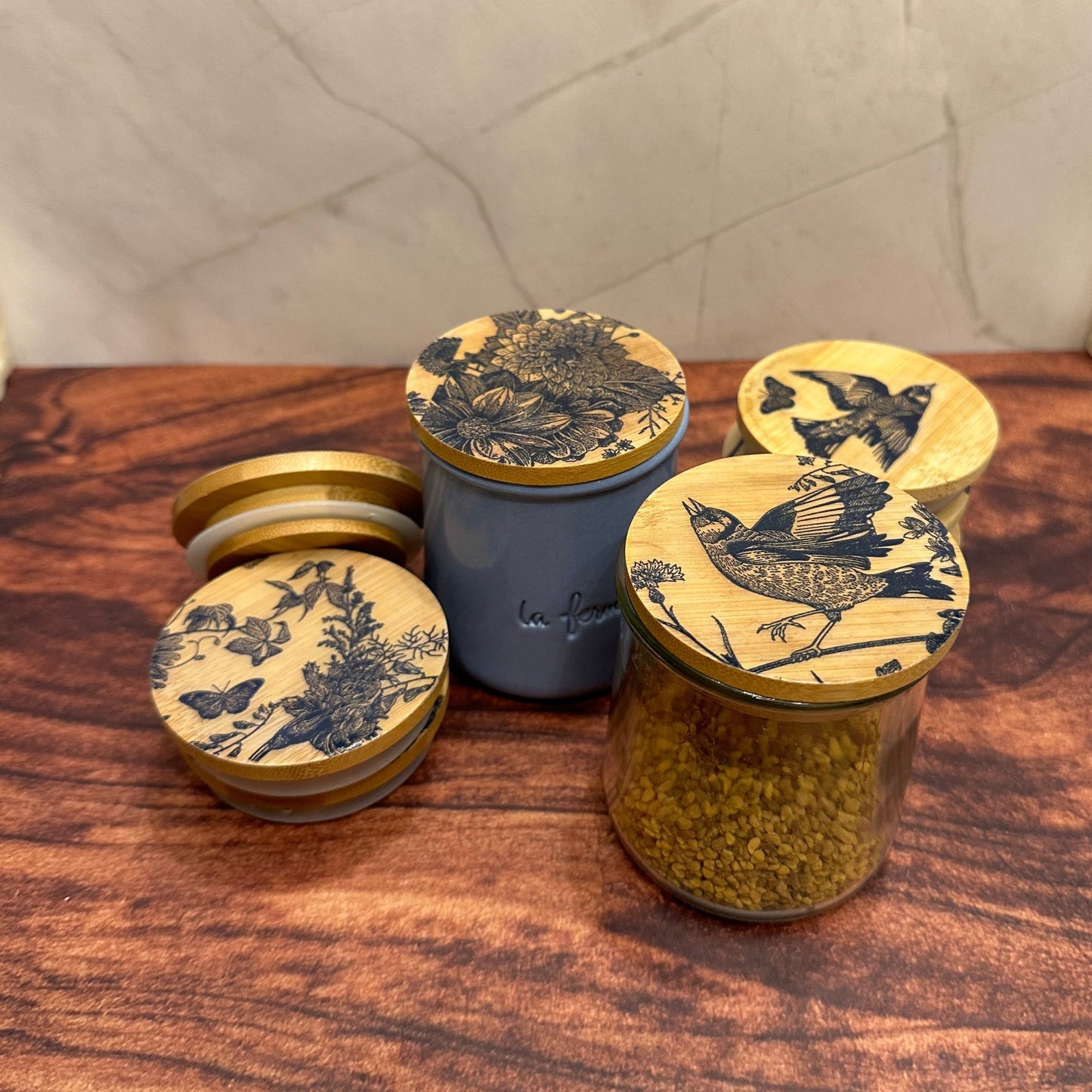 Oui Jar Bamboo lids | Set of 2 lids