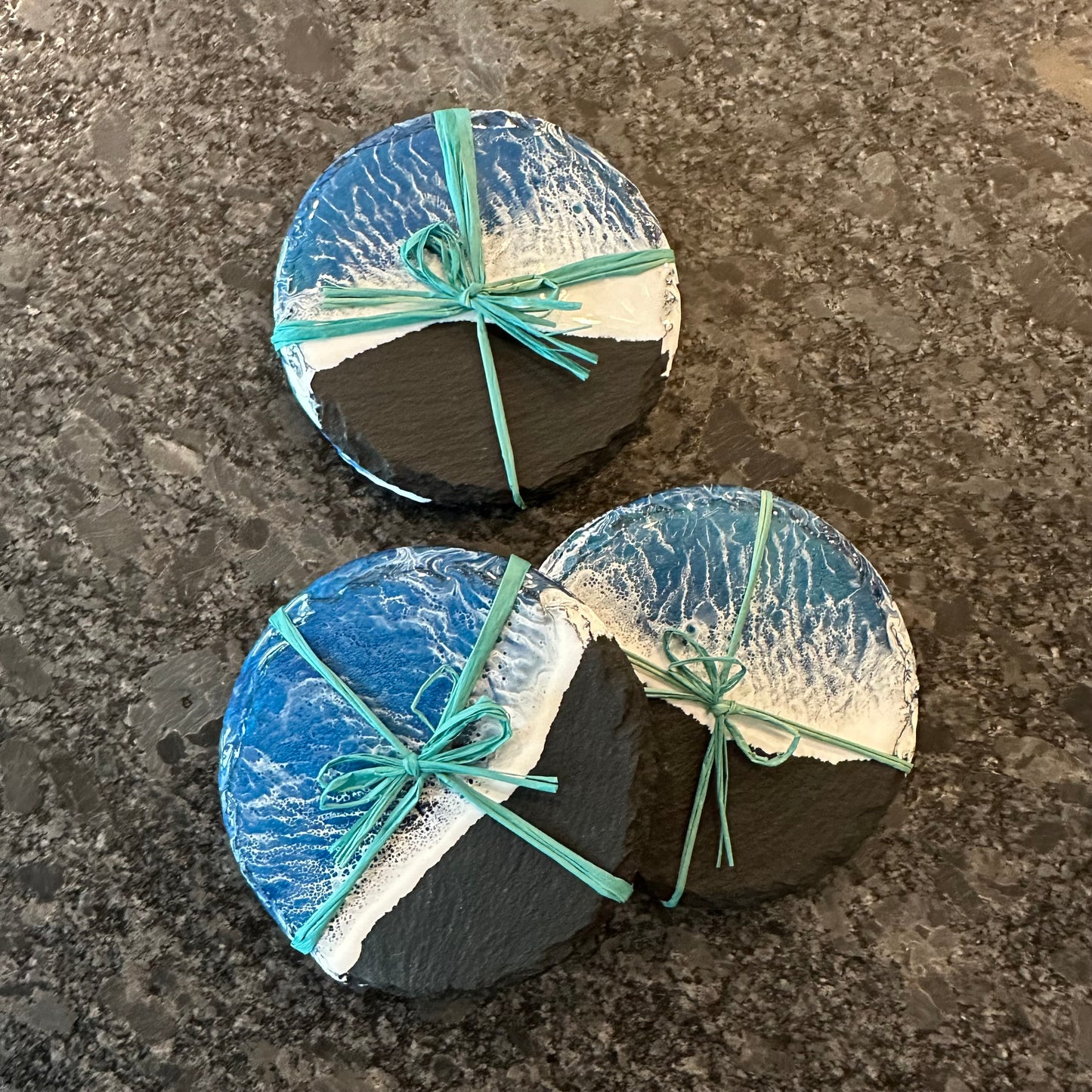 Slate Coaster Set | Blue Ocean