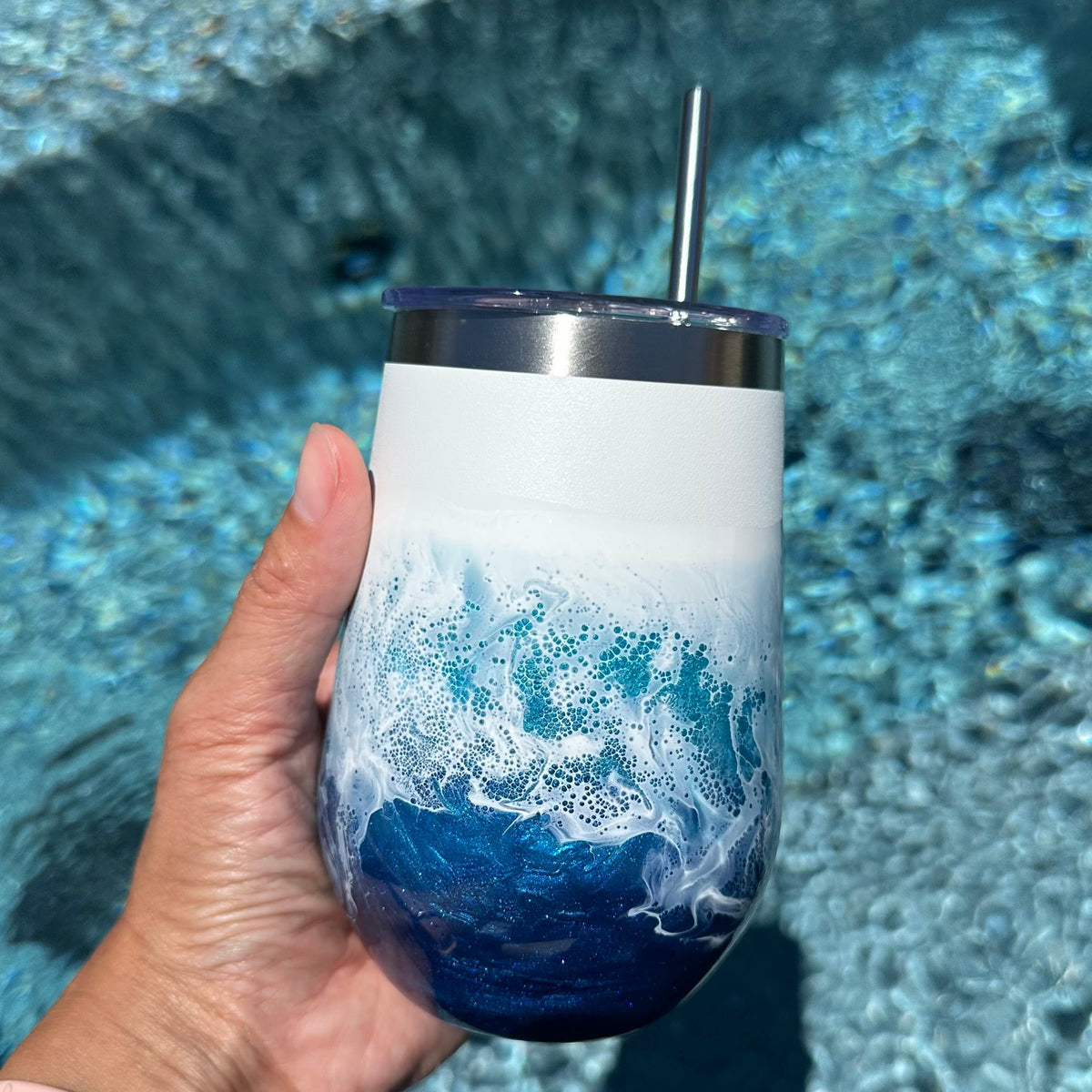 Insulated Wine tumbler - Ocean Blue