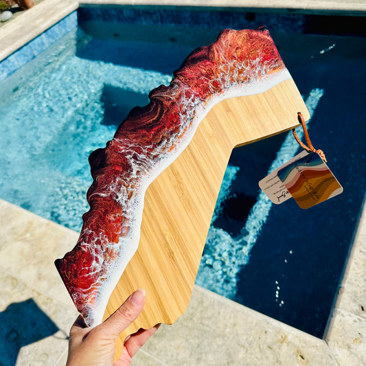 California Map Charcuterie Board | Volcanic Sunset