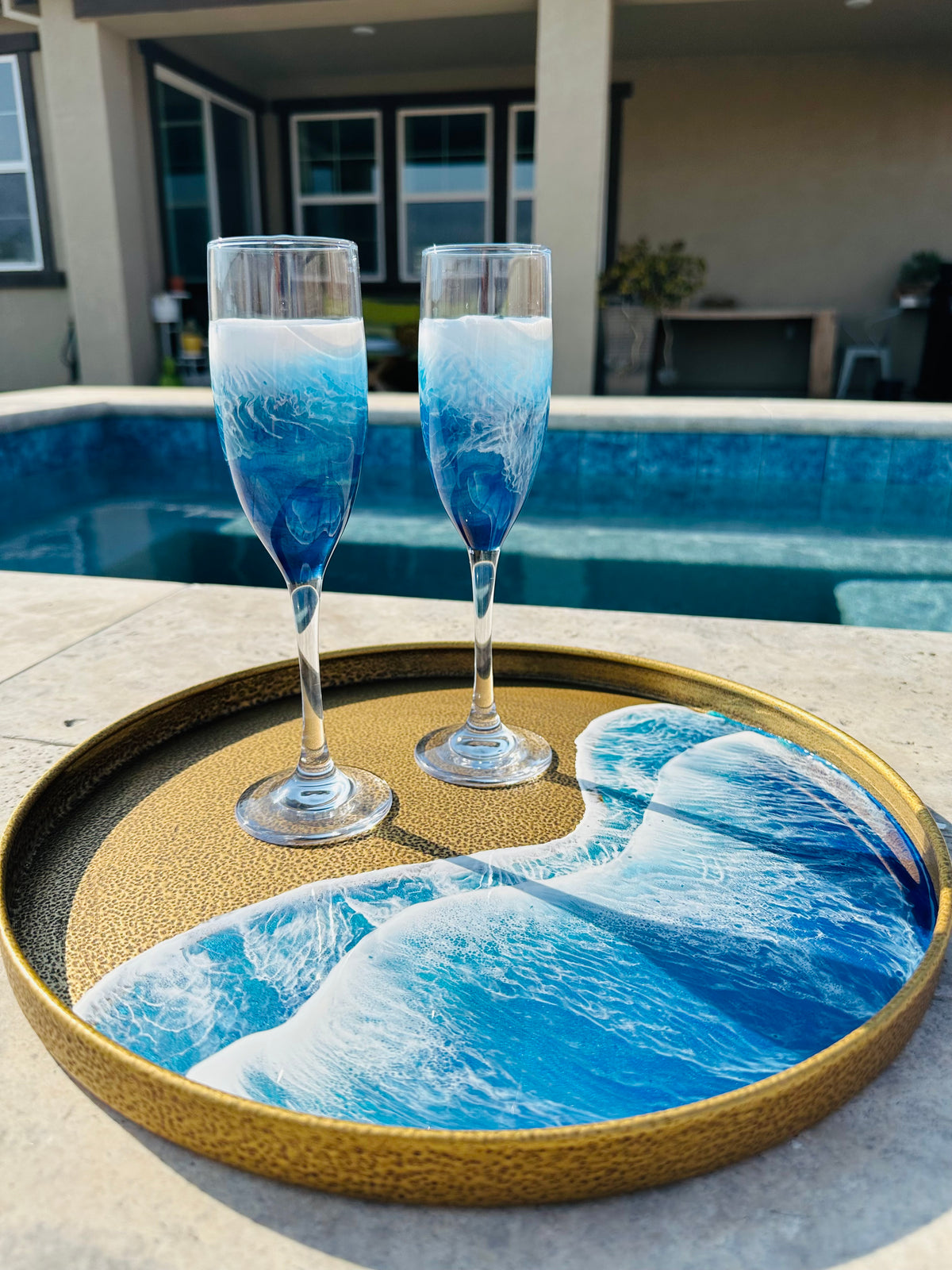Champagne Flutes | Ocean Blue