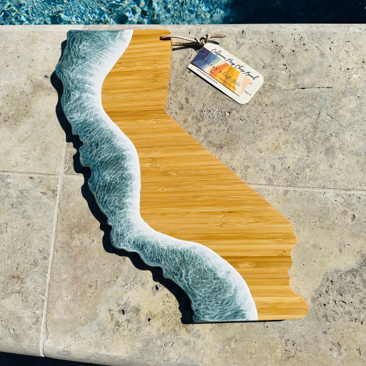 California Map Charcuterie Board | Seafoam