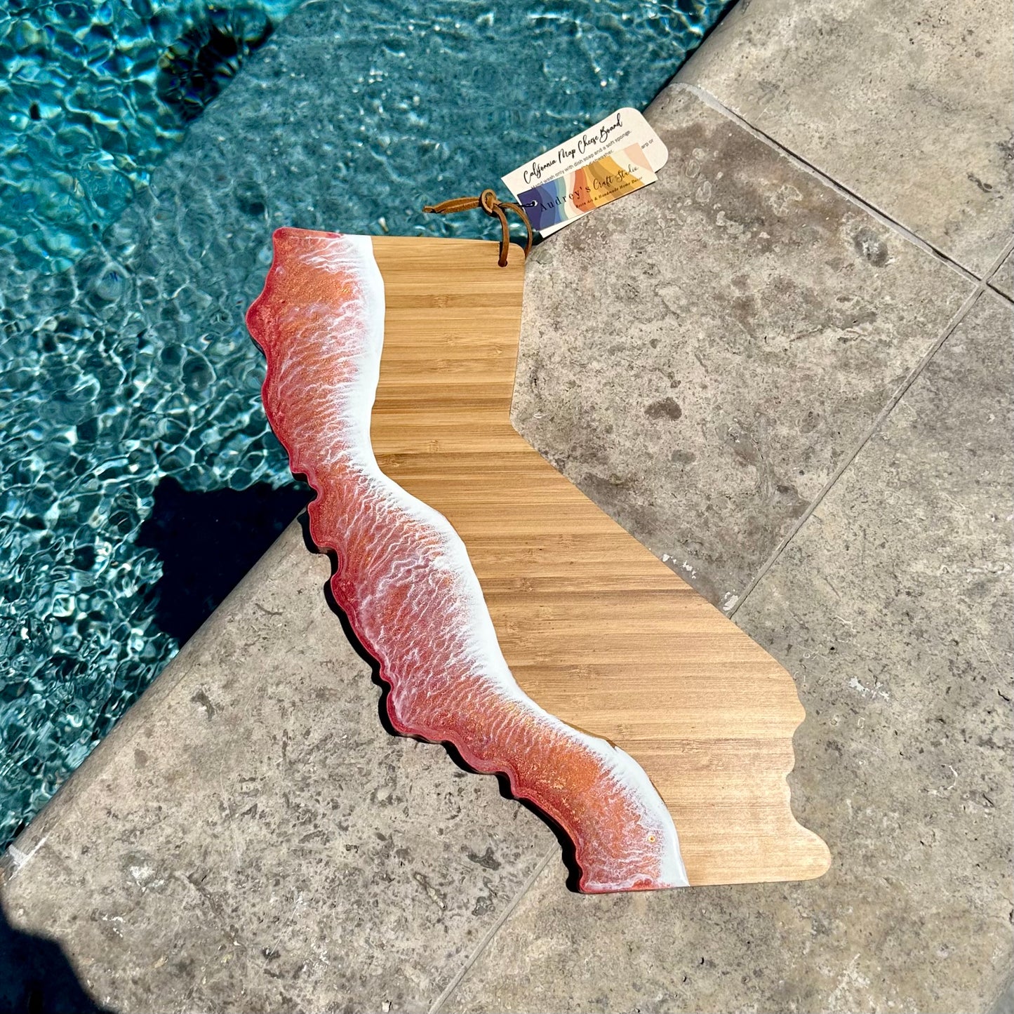 California Map Charcuterie Board | Pink & Coral