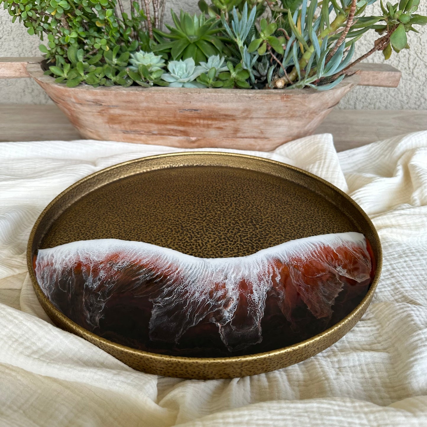 Hammered Metal Tray | Volcanic Sunset