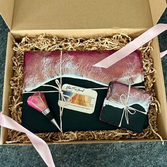 Gift Set - Slate Cheese & Wine | Pink Ocean