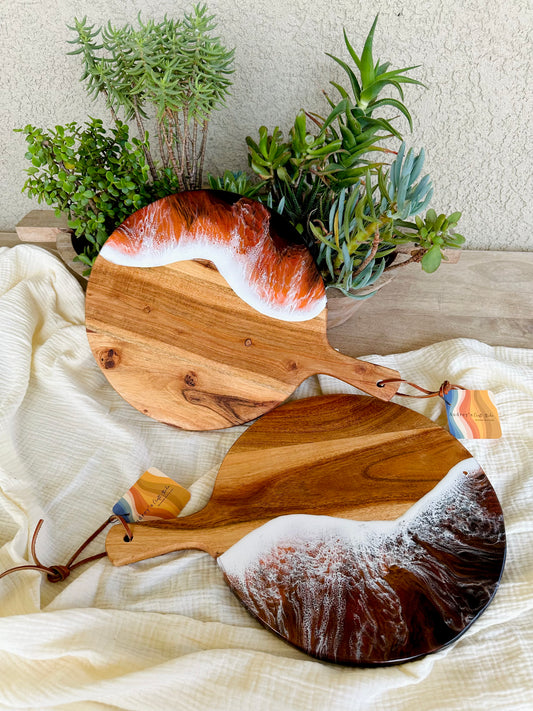 Charcuterie board - Round Paddle | Volcanic Sunset