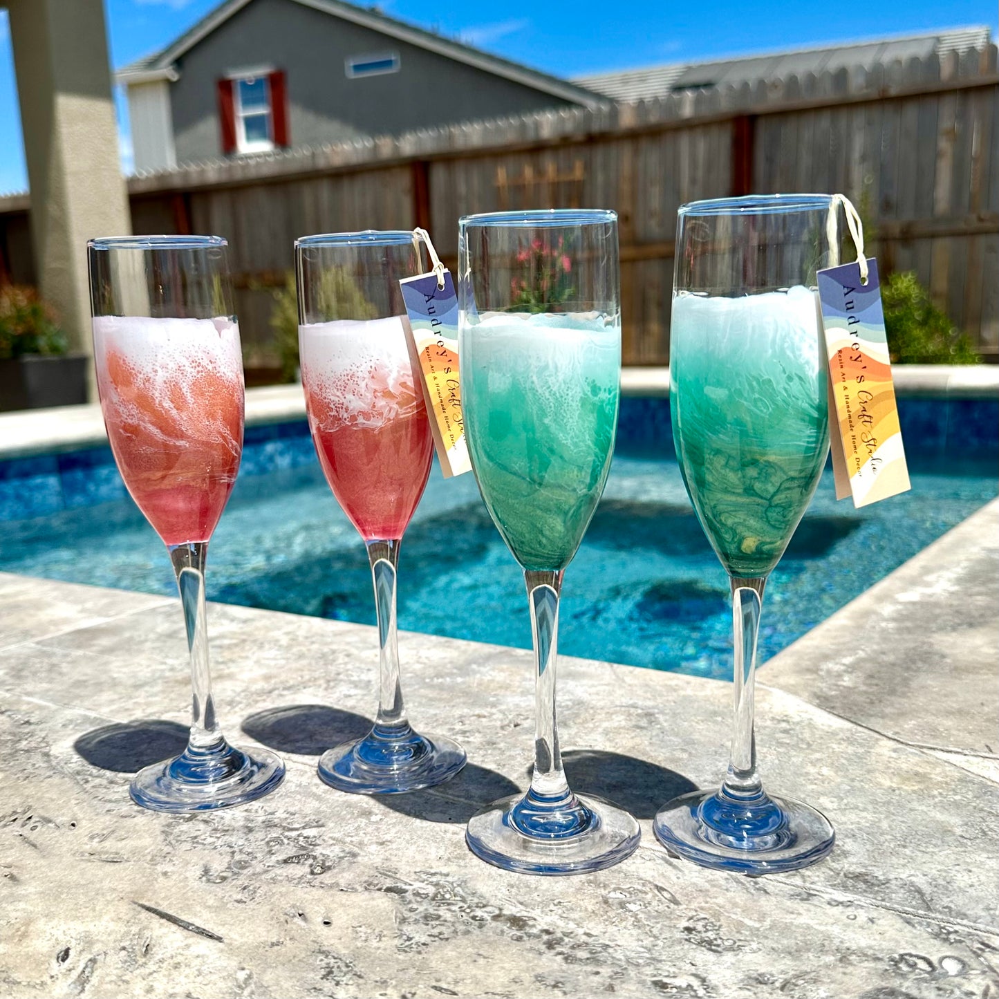 Champagne Flutes | Paradise Green