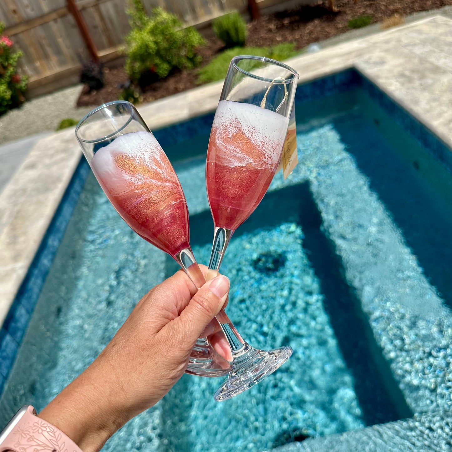 Champagne Flutes | Peach & Rose Gold