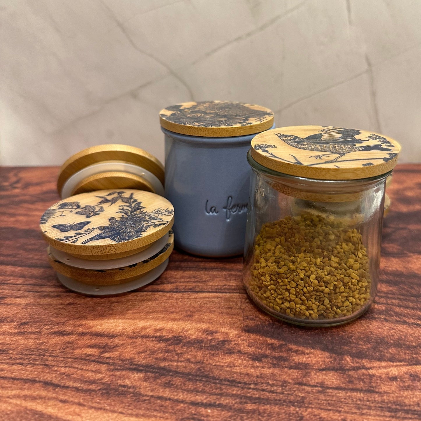 Oui Jar Bamboo lids | Set of 2 lids