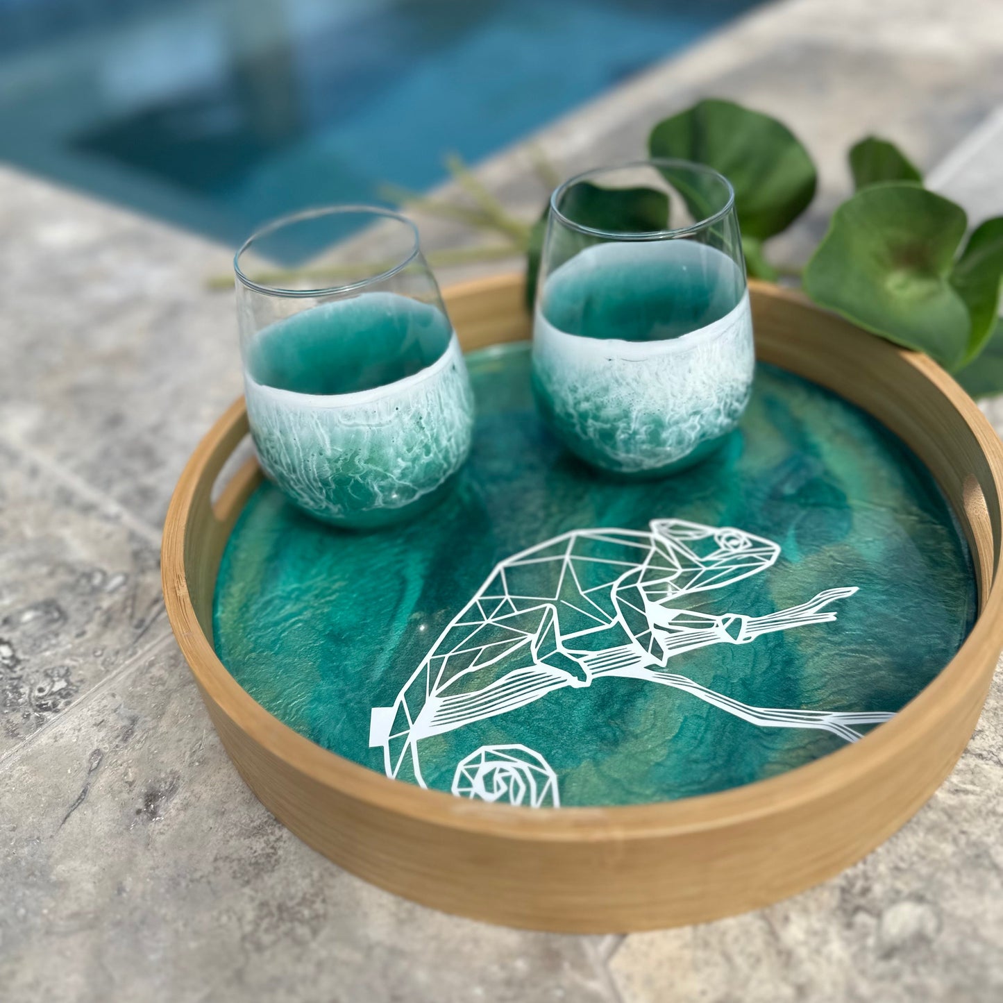 Geometric Animal Bamboo Trays