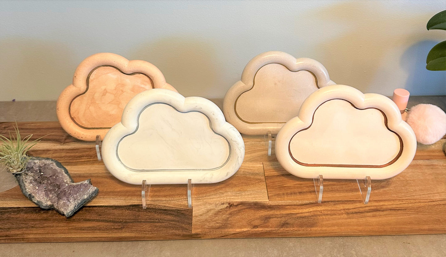 Trinket Tray | Cloud | Metallic rim (several styles)