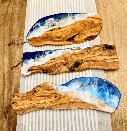 Charcuterie Board | Ocean Waves | Olive Wood (several Sizes)